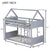 Light Gray Twin Over Twin House Floor Bunk Bed