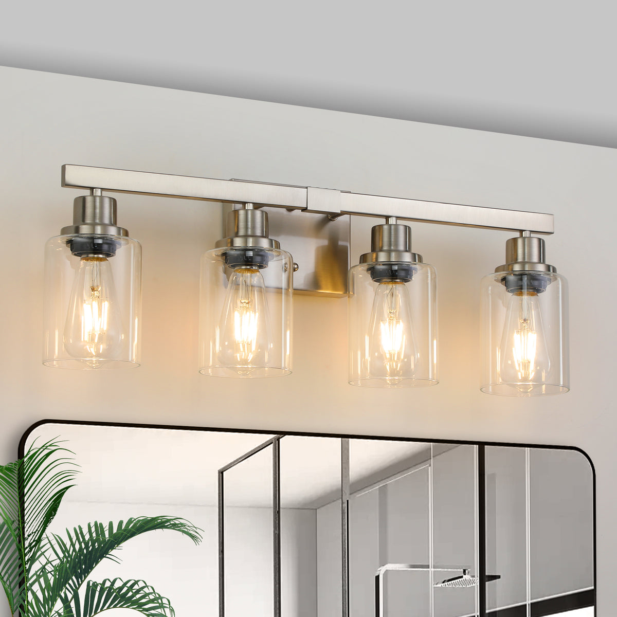 Aestin&#39;s Modern 4-Light Bathroom Vanity Light in Brushed Nickel Finish