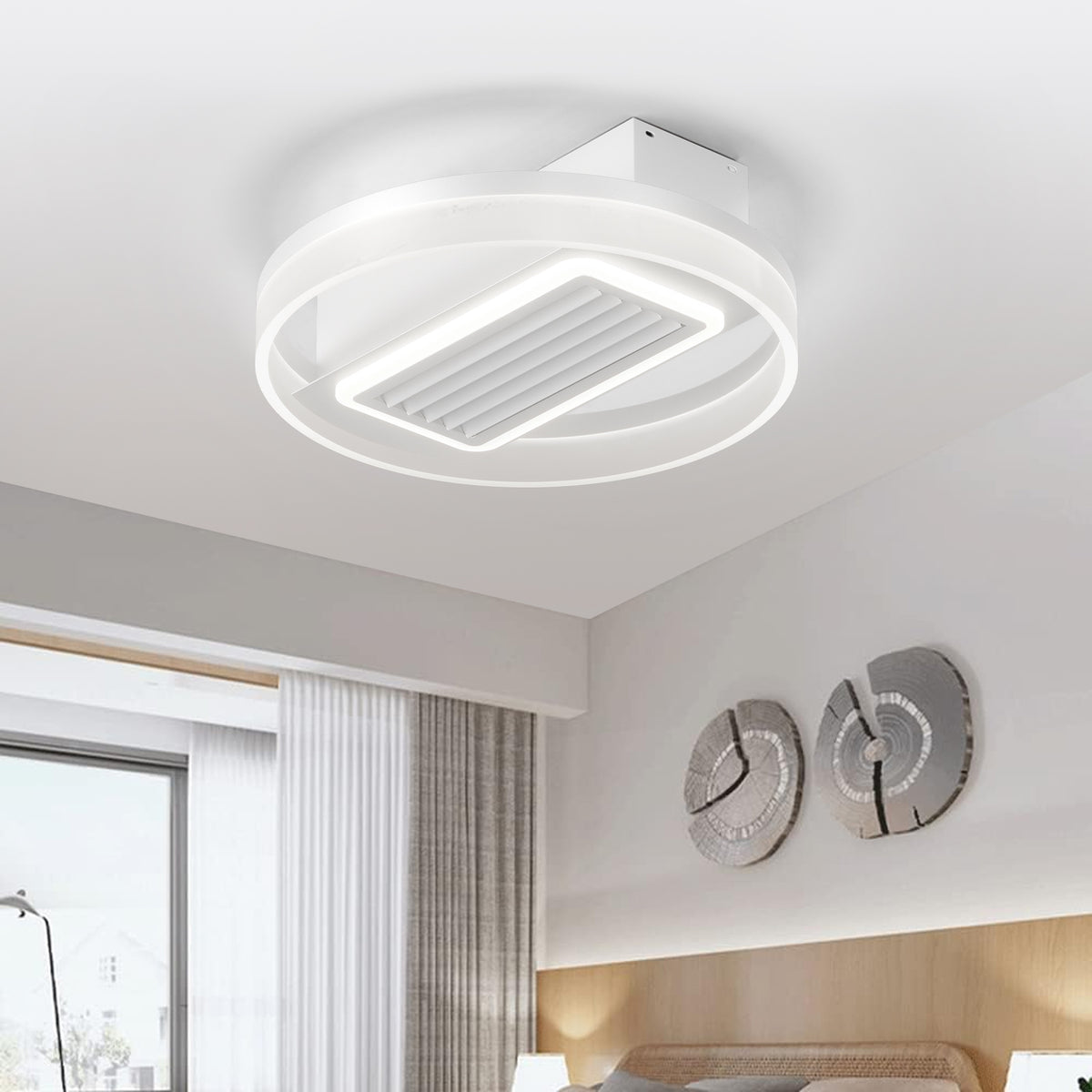 Bladeless Dimmable LED Ceiling Fan with Remote Control