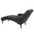 Black Faux Leather Chaise Lounge Arm Chair