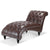 Dark Brown Faux Tufted Armless Chaise Lounge