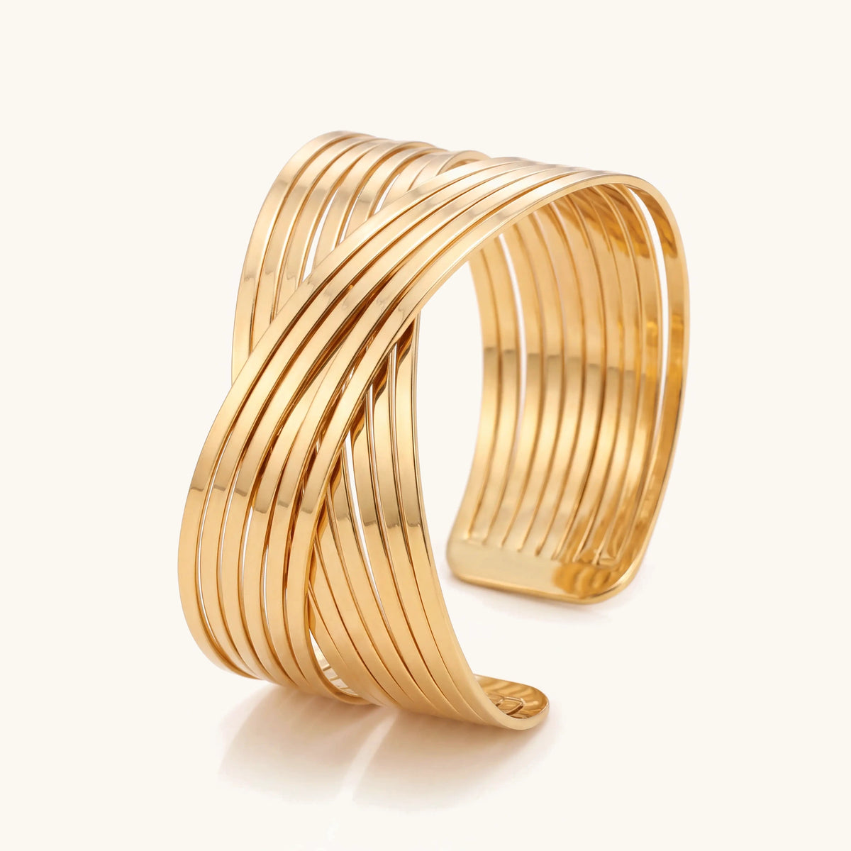 Spiral Cross Wrap Bangle Bracelet in gold