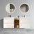 Modern Wall Mounted White Bathroom Vanity with Double Sinks Open Shelf One-Piece Sink Basin In White