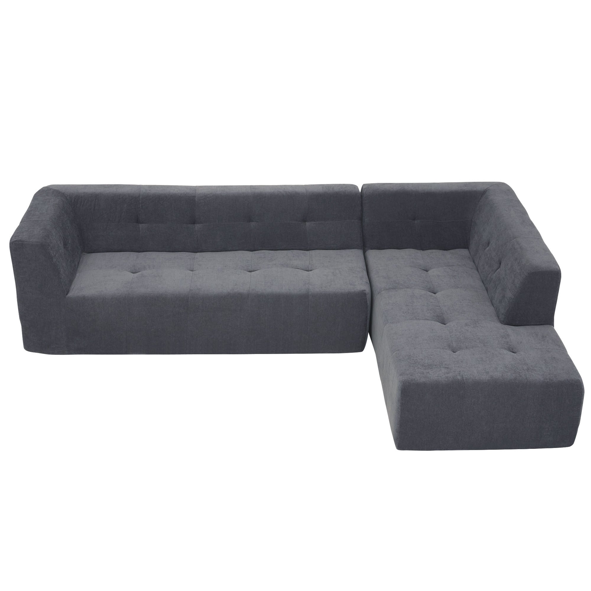 Mombasa 3-Seat Compressed Sofa in Dark Grey