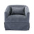 Gray Linen Blend Swivel Accent Armchair