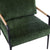 Minimalist Metal Frame Accent Chair With Plush Green Cushions