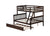 Espresso Twin Over Full Rubber Wood Bunk Bed with Trundle and Detachable Design