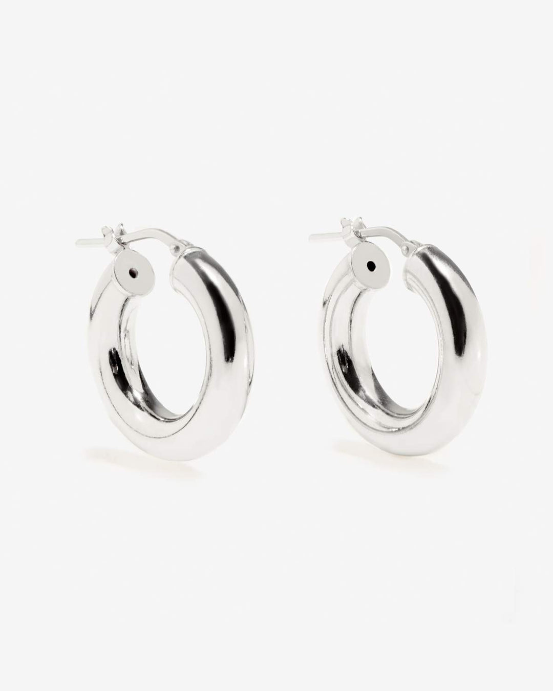 Leila Small Silver Hoop Earrings