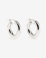 Load image into Gallery viewer, Leila Small Silver Hoop Earrings
