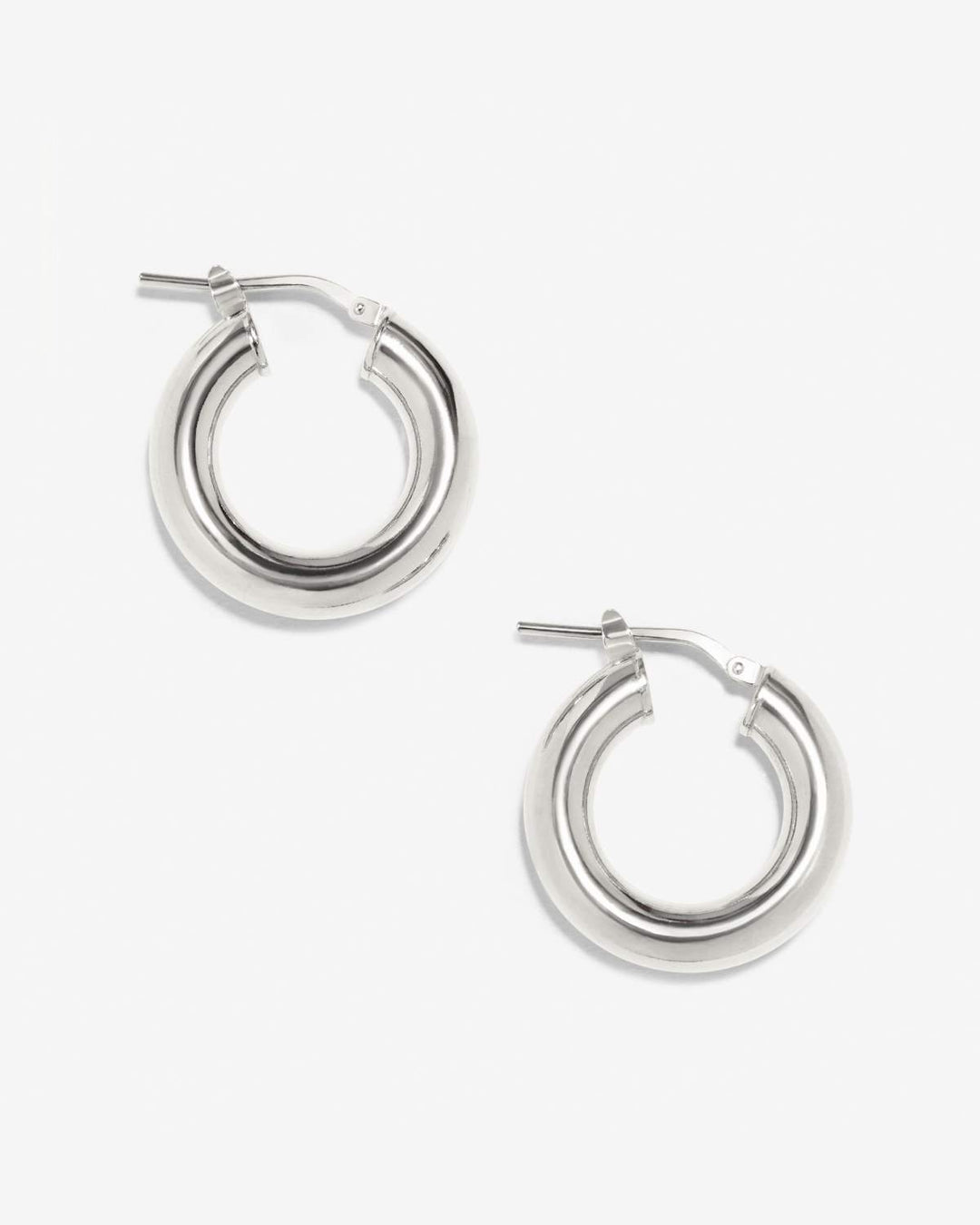 Leila Small Silver Hoop Earrings