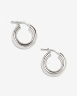 Load image into Gallery viewer, Leila Small Silver Hoop Earrings
