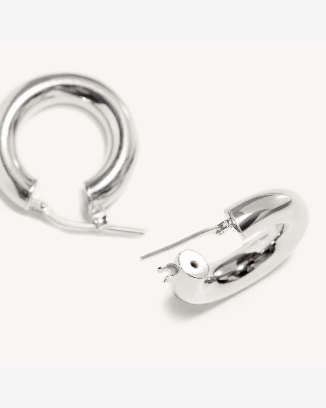 Leila Small Silver Hoop Earrings