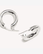 Load image into Gallery viewer, Leila Small Silver Hoop Earrings
