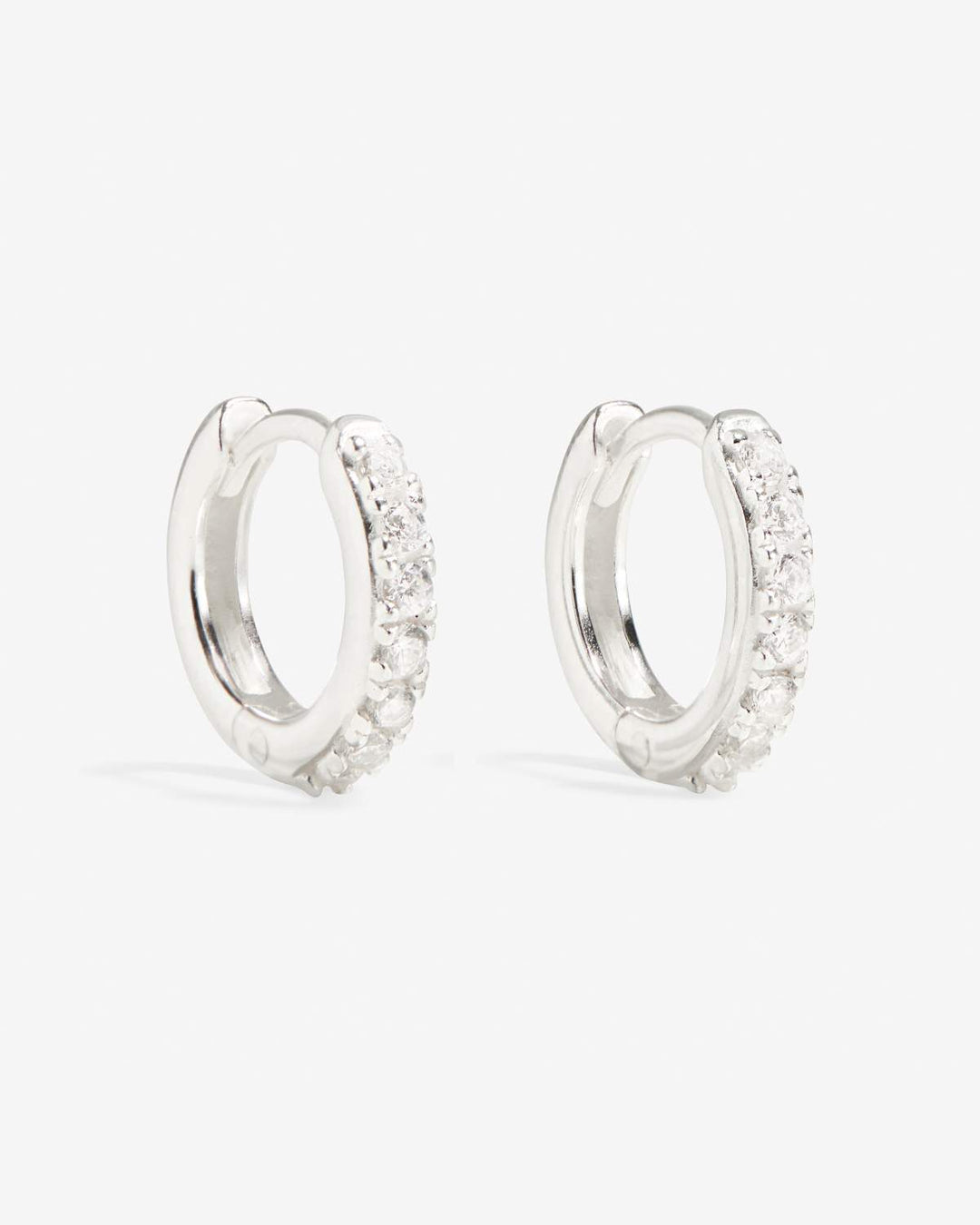 Cleo Micro Pave Silver Huggies
