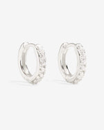 Load image into Gallery viewer, Cleo Micro Pave Silver Huggies
