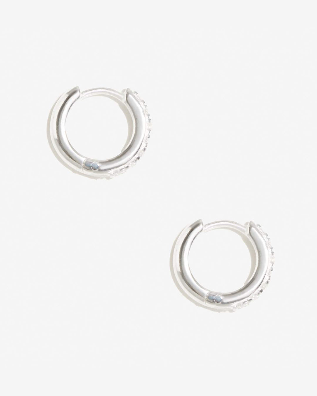 Cleo Micro Pave Silver Huggies