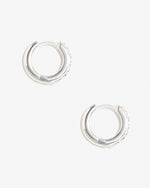 Load image into Gallery viewer, Cleo Micro Pave Silver Huggies
