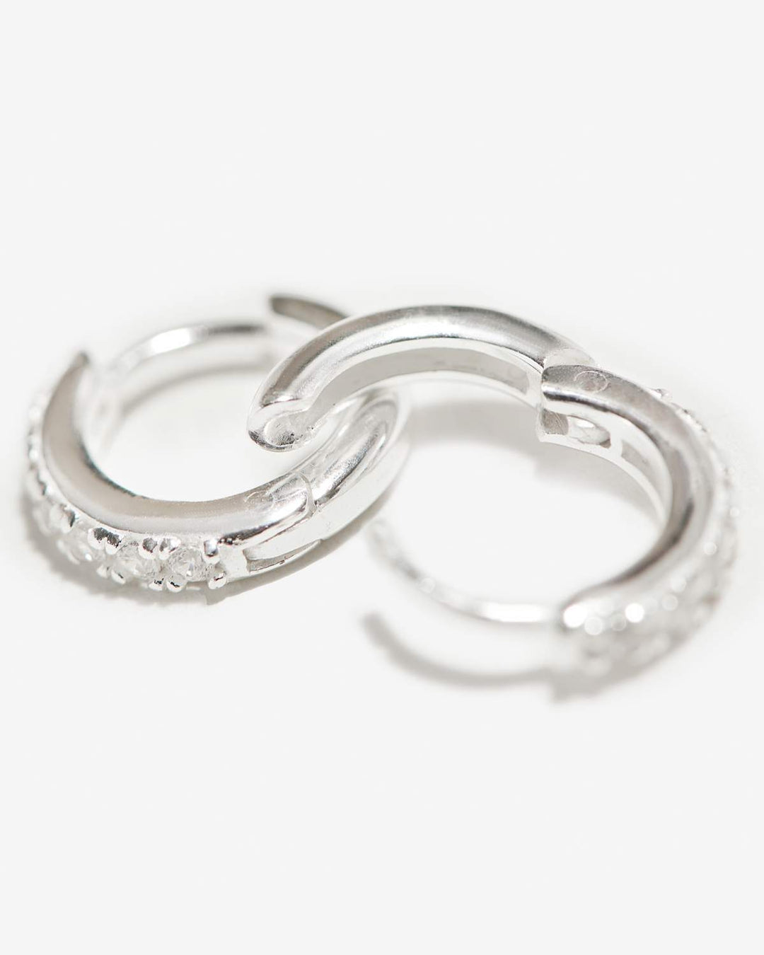 Cleo Micro Pave Silver Huggies