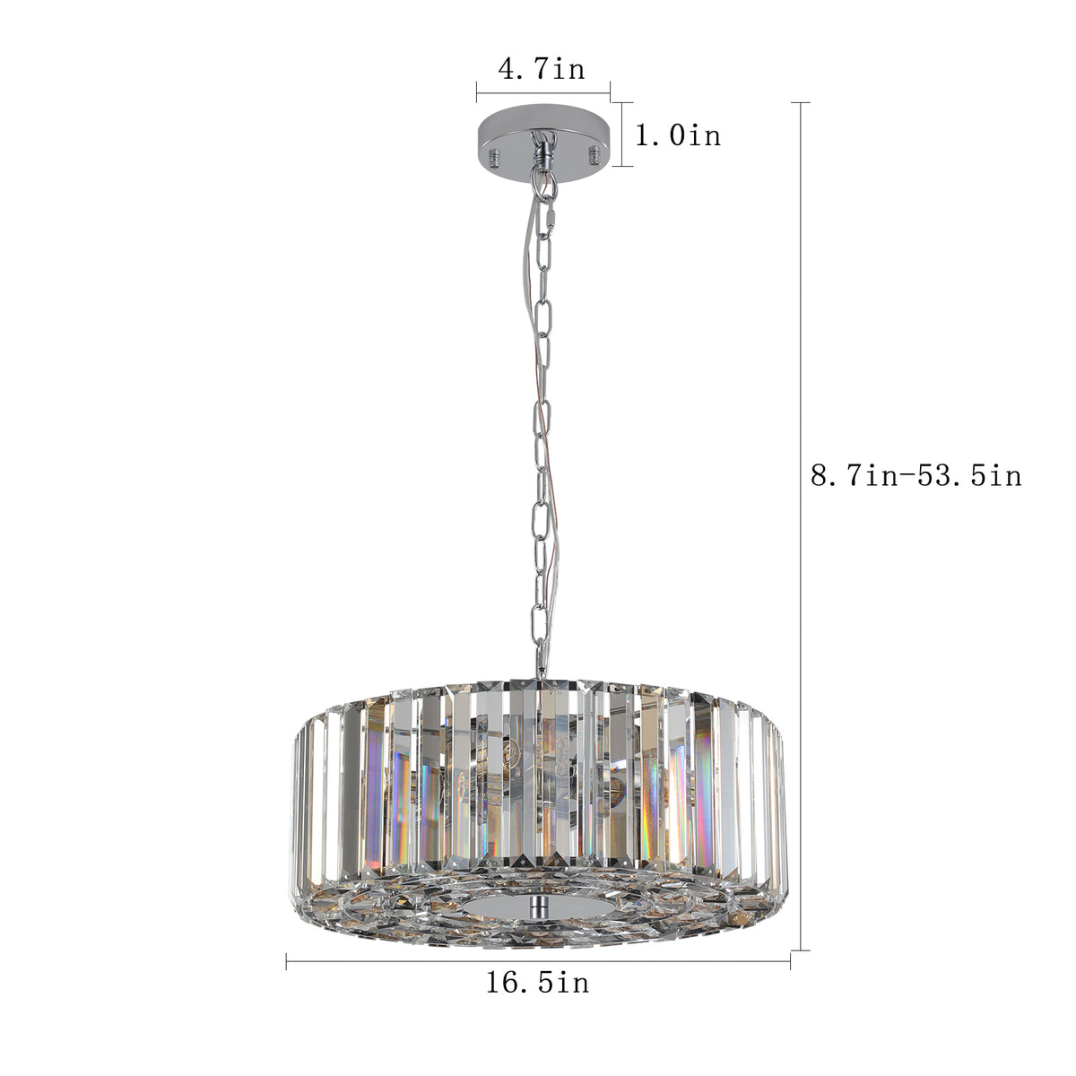 Baguette Crystal Modern Round Chandelier