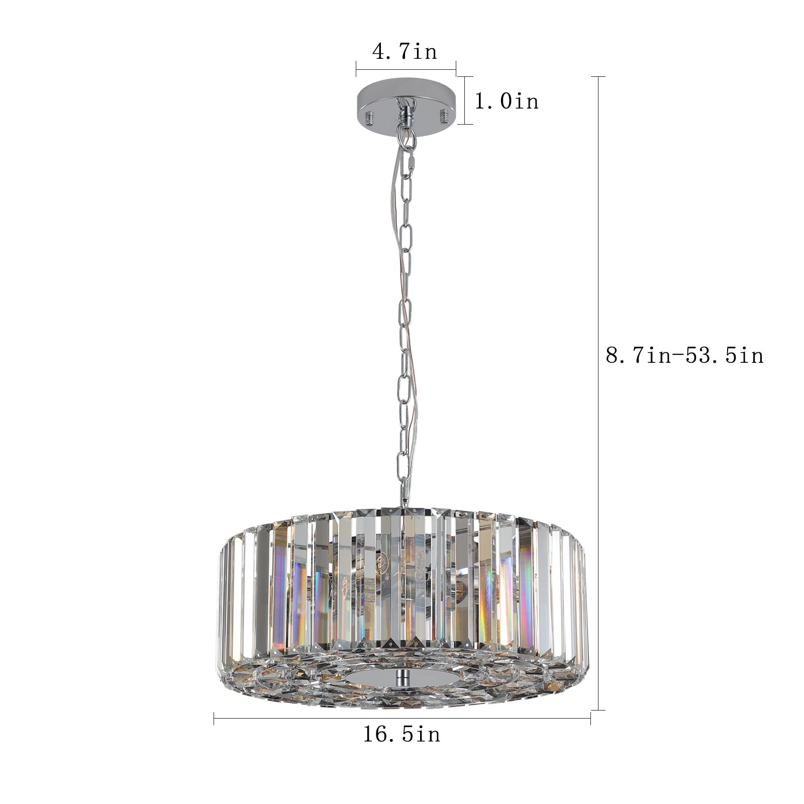 Baguette Crystal Modern Round Chandelier
