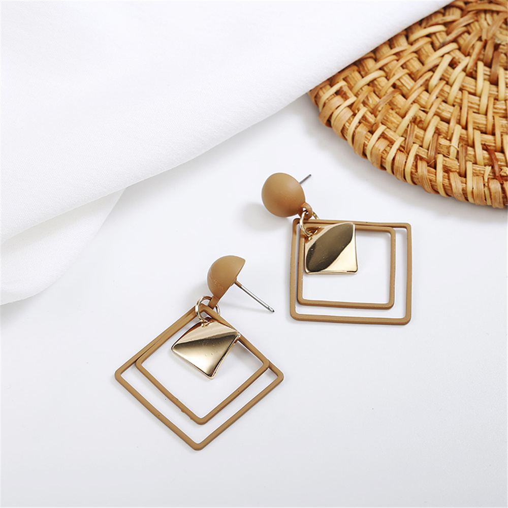 Geometric Drop Earrings Hollow Square Earrings