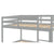 Gray Twin Over Twin Floor Bunk Bed With Low Height Design