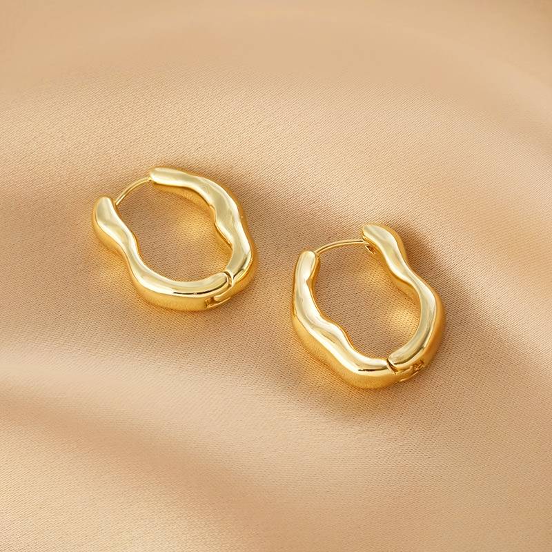 Irregular hoop earrings asymmetric hoop earrings