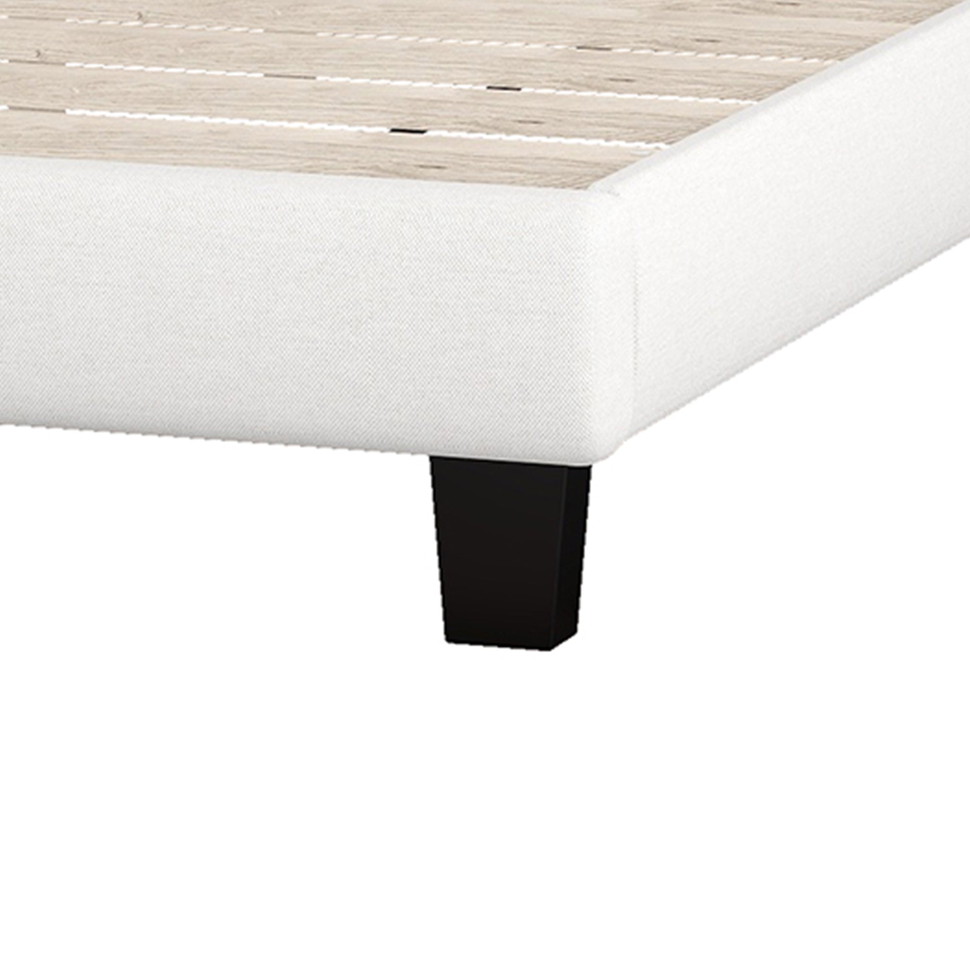 King Upholstered Platform Bed With Curved Headboard and Diamond Tufted Details