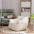 Soft Teddy Tufted Bean Bag Chair in Ivory White