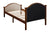 Walnut Finish Twin Size Bed Frame with Headboard and Footboard