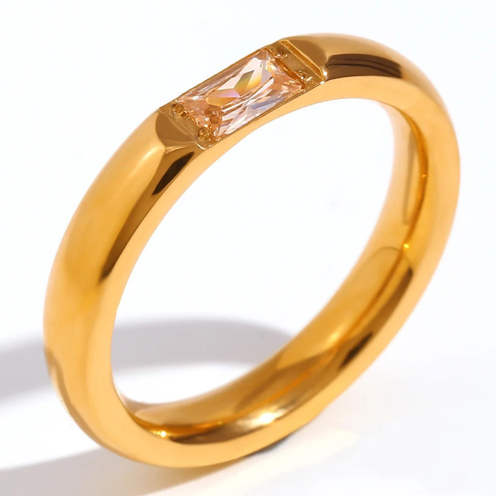 18k Baguette Cut Fine Birthstone Ring