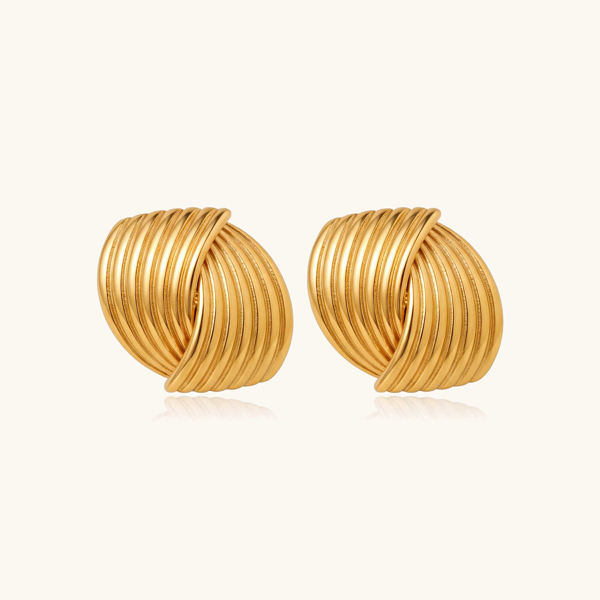 Sonia Gold Wave Earrings, pair