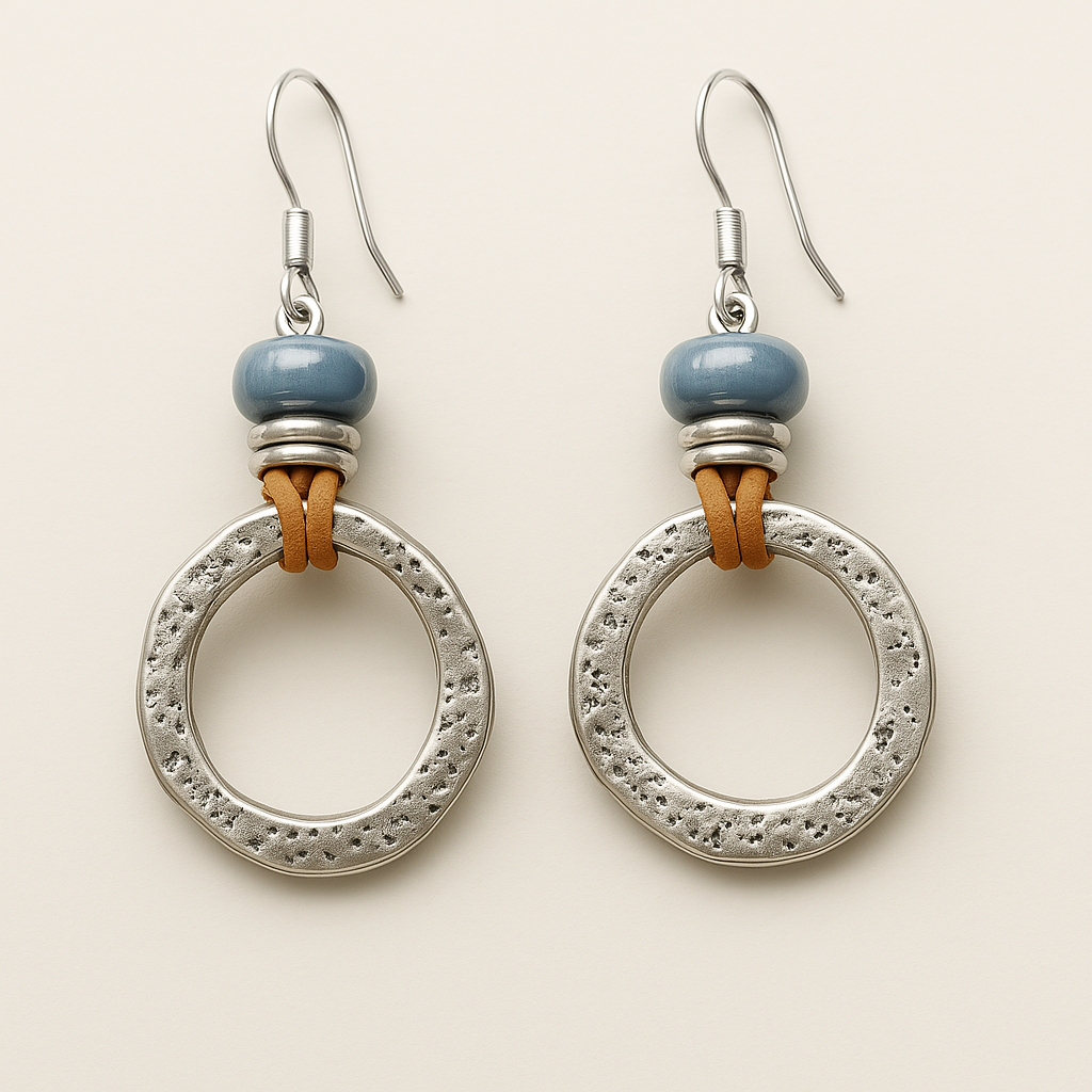 Bohemian Vintage Drop Earrings in Silver