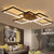 Multi-Rectangular Flush Mount Ceiling Light in Black and White