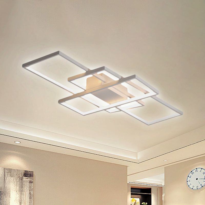 Multi-Rectangular Flush Mount Ceiling Light in Black and White