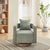 Pale Green Swivel Accent Chair with Weathered Solid Wood Base