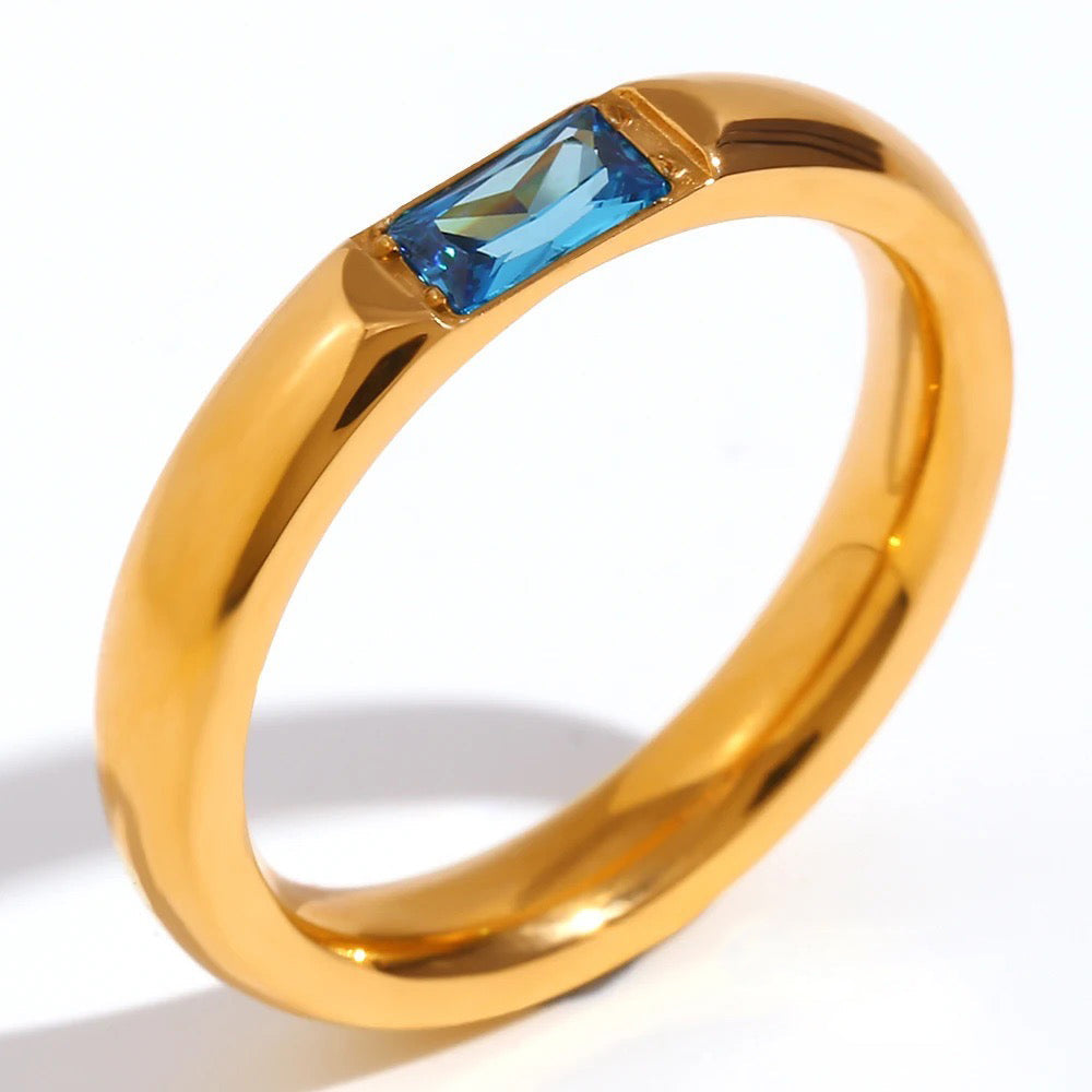 18k Baguette Cut Fine Birthstone Ring