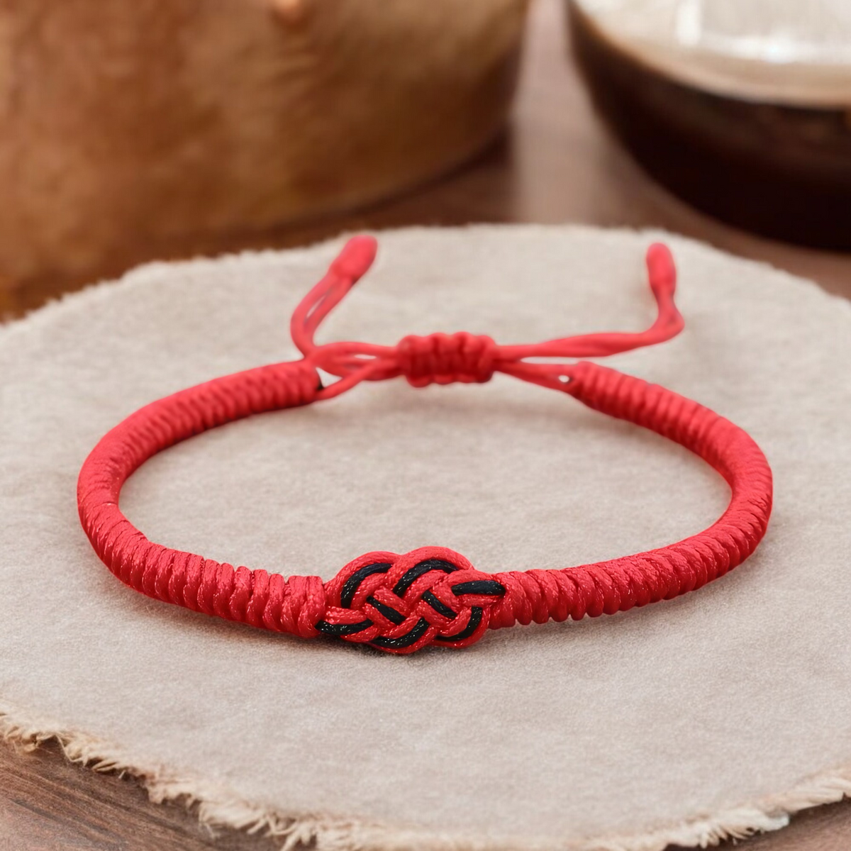 Minimal red thread of fate couples bracelet