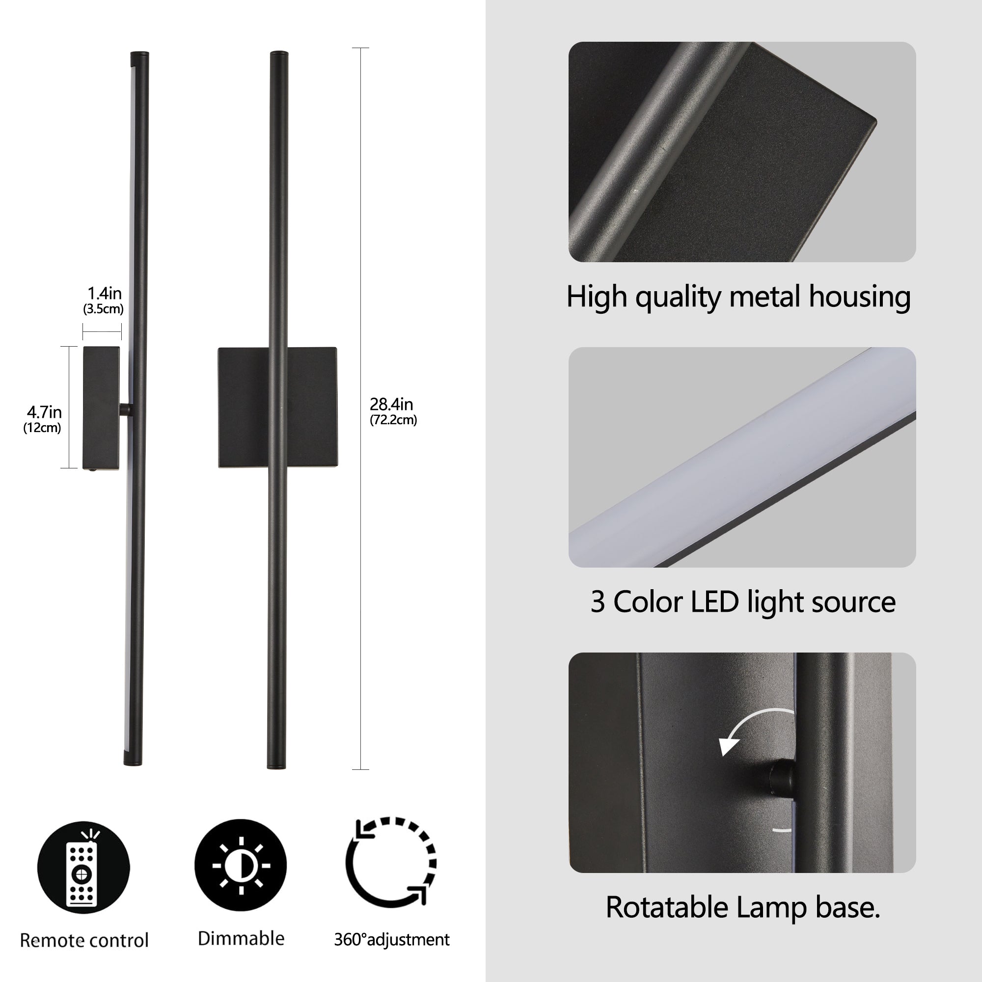 Minimalist 2-Pack Modern LED Wall Sconce