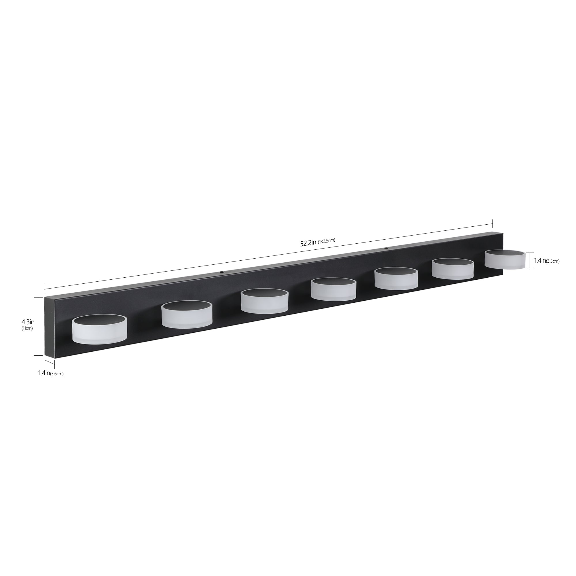 Aestin's Sleek Black Iron Finish 7-Light LED Vanity Light