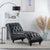 Black Faux Tufted  Armless Chaise Lounge