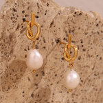 Load image into Gallery viewer, Knot Pearl Earrings Knot Pearl Stud Earrings

