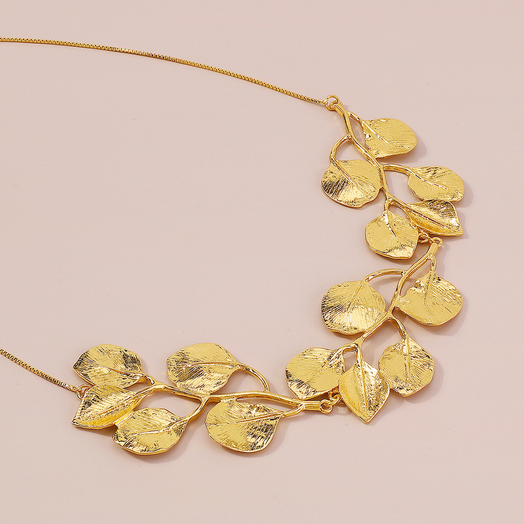 Golden Leaf Vintage Fig Leaf Necklace