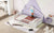 Twin House-Shaped Bedside Toddler Floor Bed with Guardrails, Slats & Door