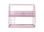 Twin Over Twin Pink House-Shaped Floor Bunk Bed with Ladder and Guardrails