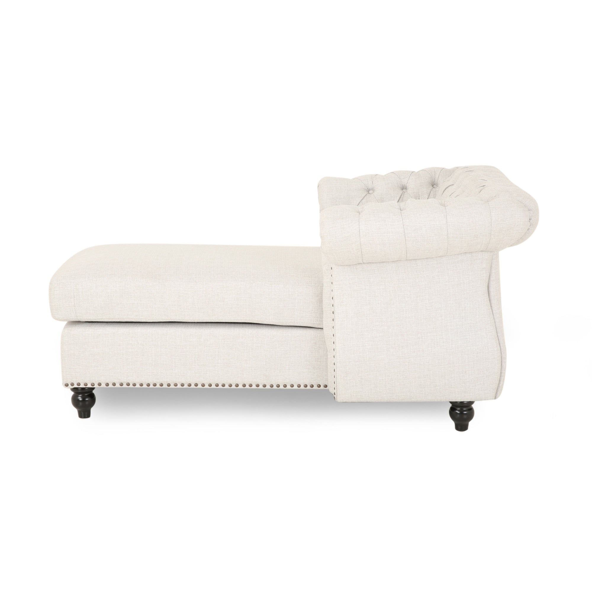 Chesterfield Chaise Lounge with Button Tufting and Nailhead Accents