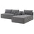 Cairo 4-Seat Modular Wrinkle-Resistant Chenille Sofa in Gray