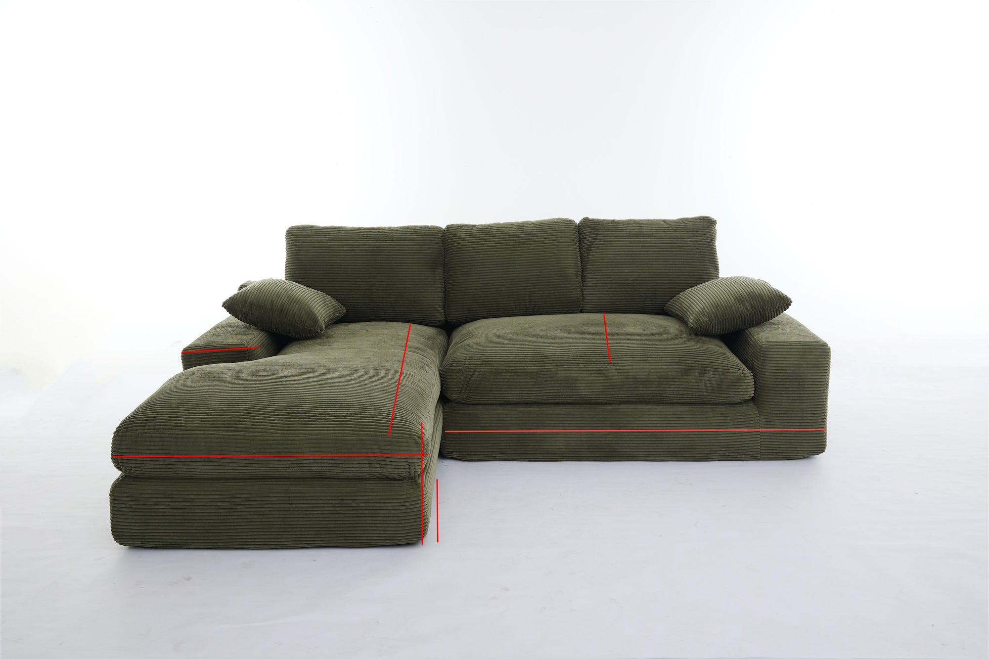 Army Green Modern Modular Sectional Sofa – Contemporary 4-Seater