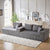 3-Seater Modular Corduroy Sofa In Gray Flexible Configuration