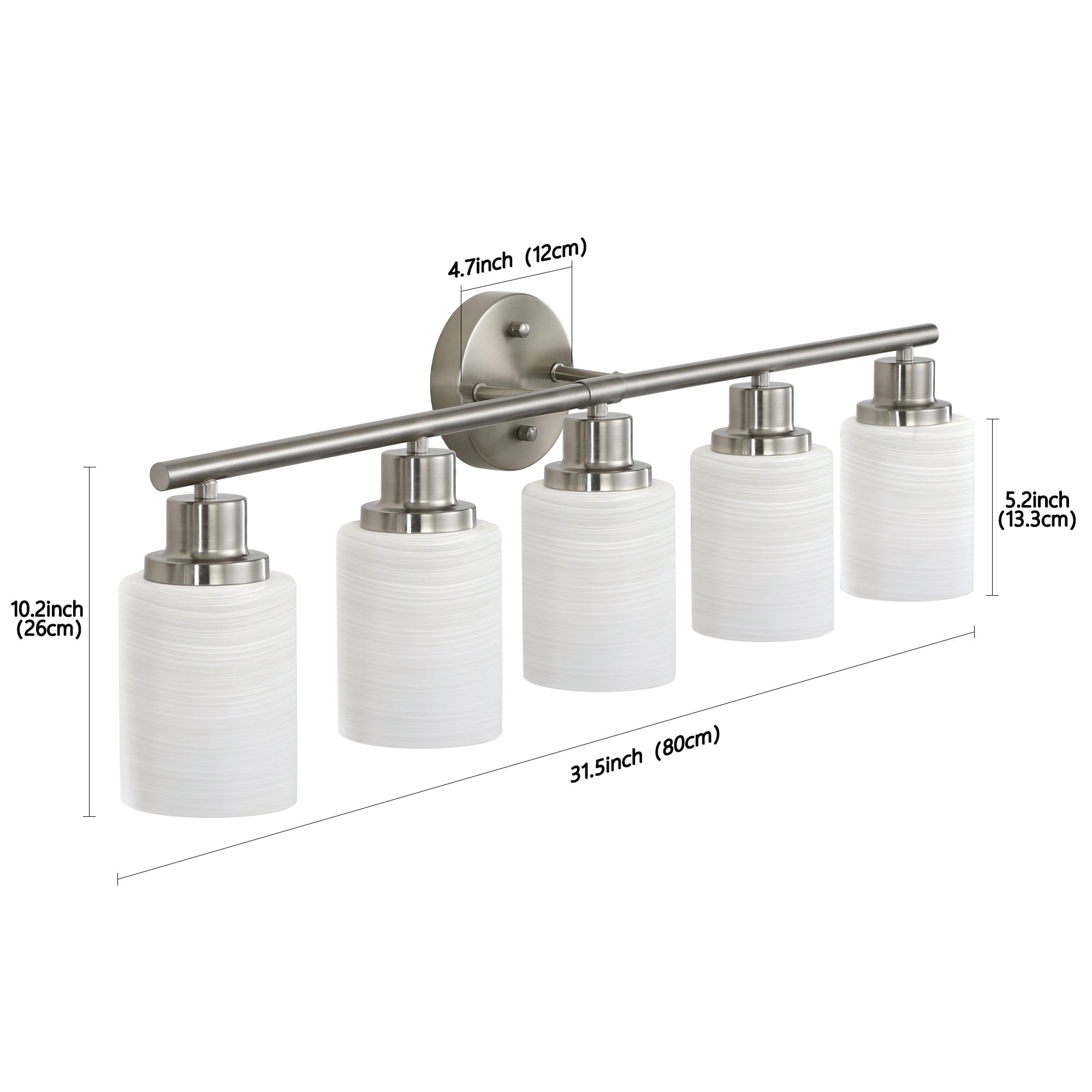 Aestin's Clean Minimal 5-Light Vanity Wall Sconce